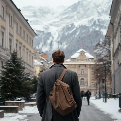 Mann in Österreich auf dem Weg zum Gericht um Privatkonkurs anzumelden